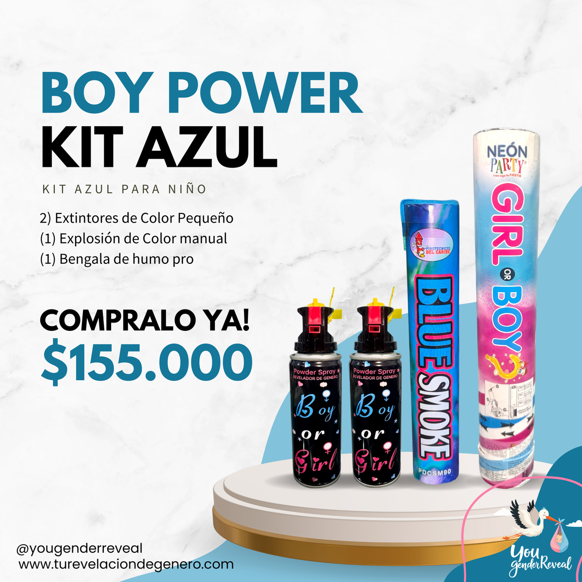 Paquete de Revelacion de Genero Boy Power Kit
