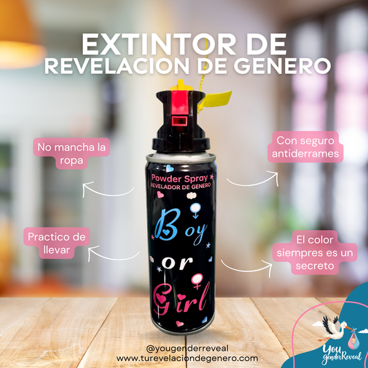 Mini extintor Revelacion de Genero ROSA