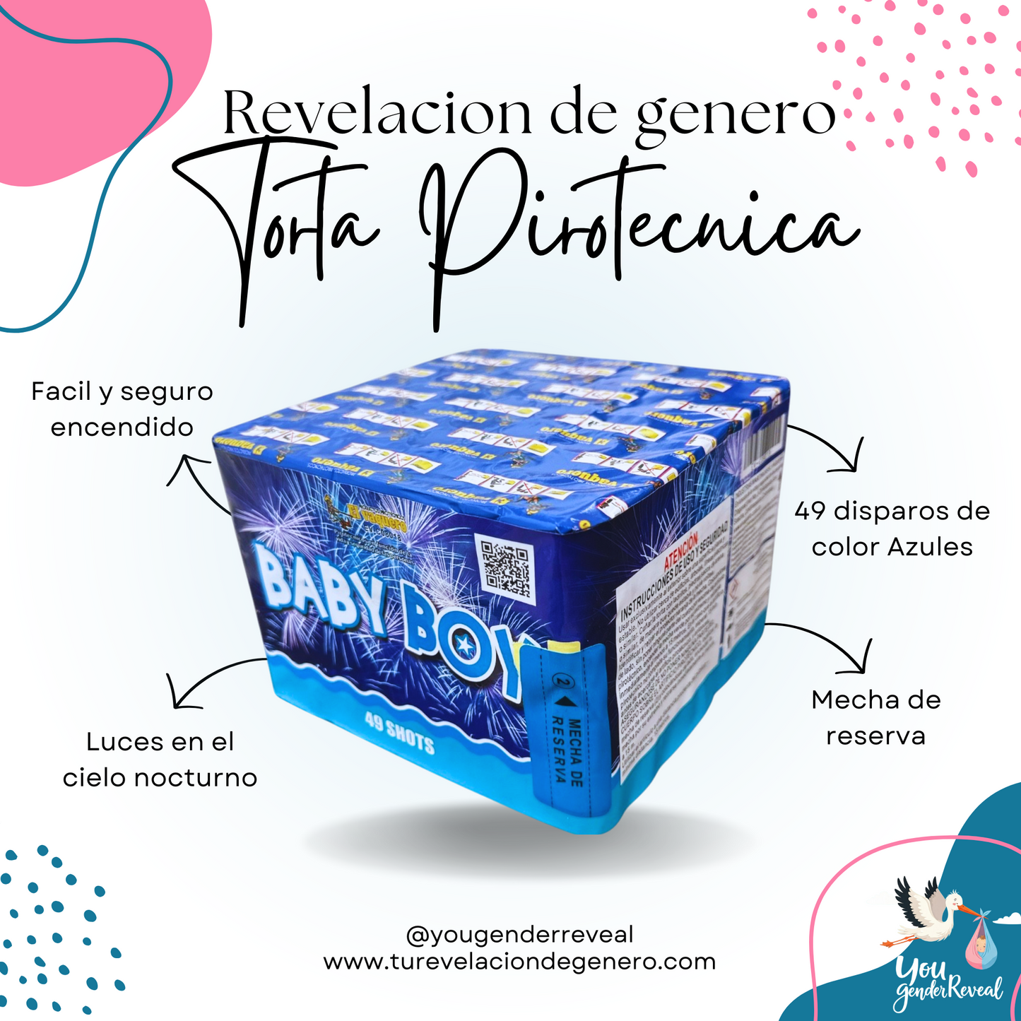 Torta Pirotecnica Noche Azul