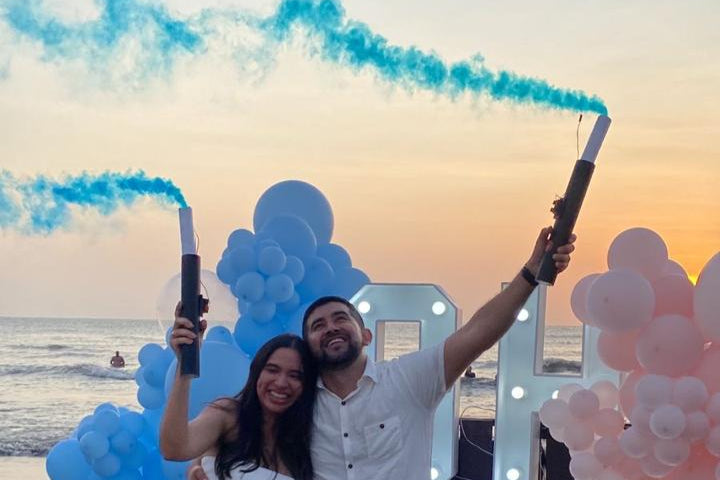 Bengala de humo Revelacion de genero Azul