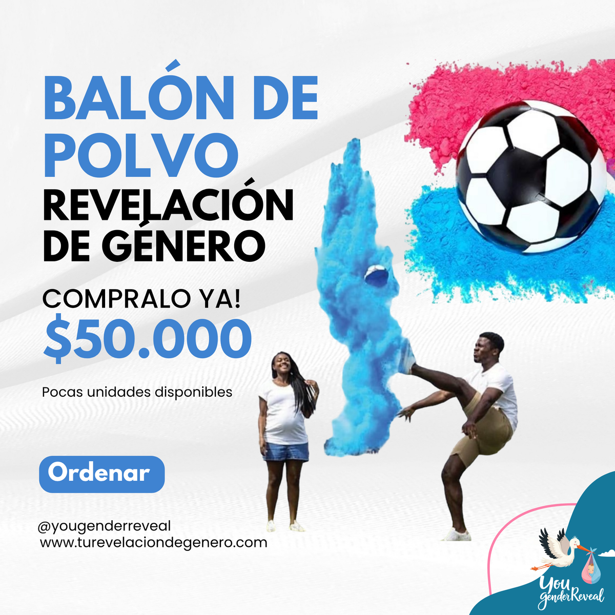 Balón de fútbol Revelación de genero Azul