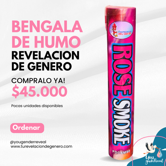 Bengala de Humo Revelacion de Genero Rosa