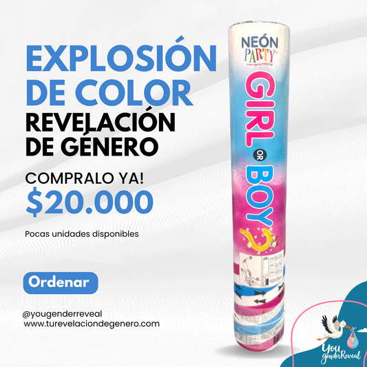 Explosión de color Revelación de Genero Azul