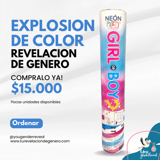 Explosion de color Revelacion de Genero Azul