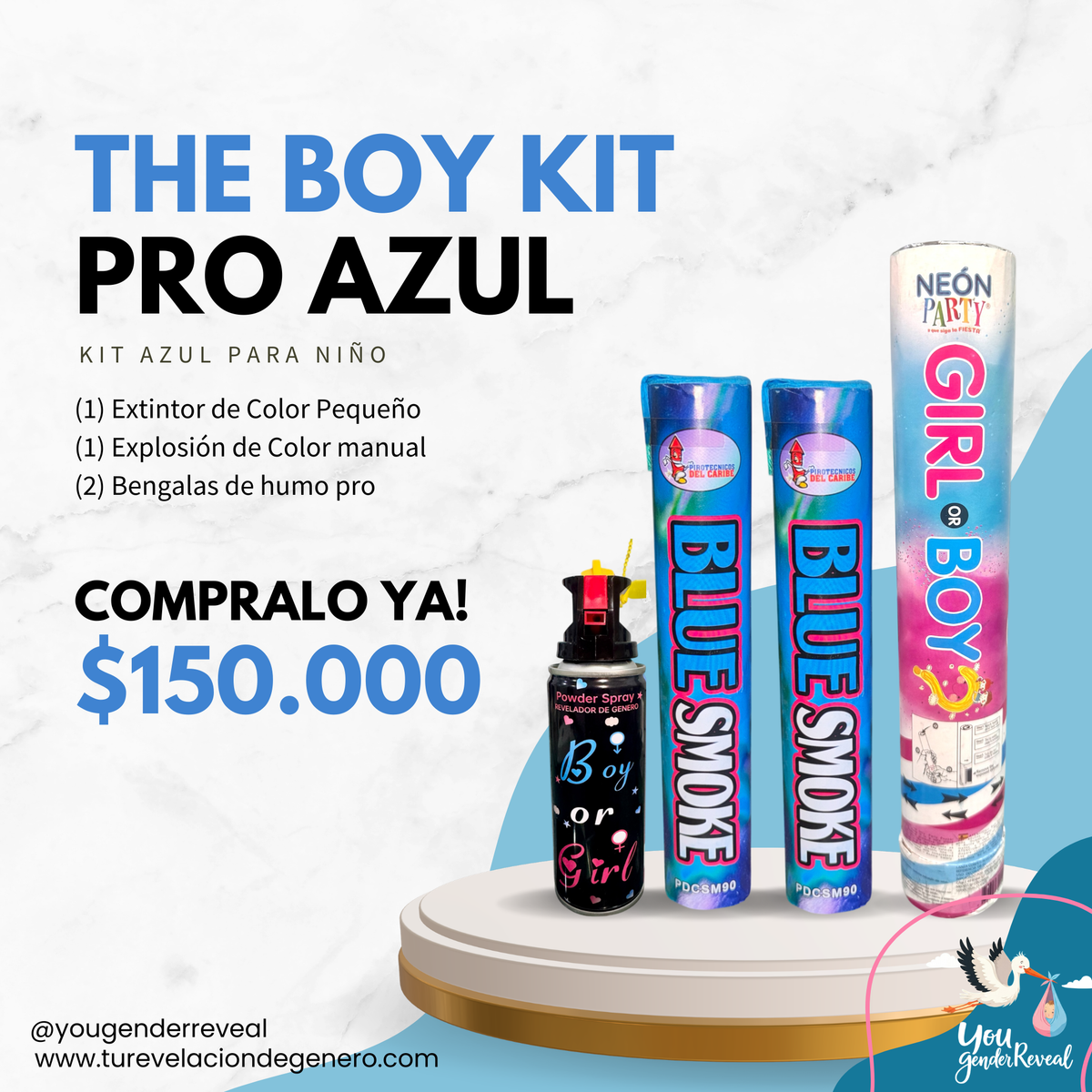 Paquete de Revelacion de Genero The Boy Kit Azul