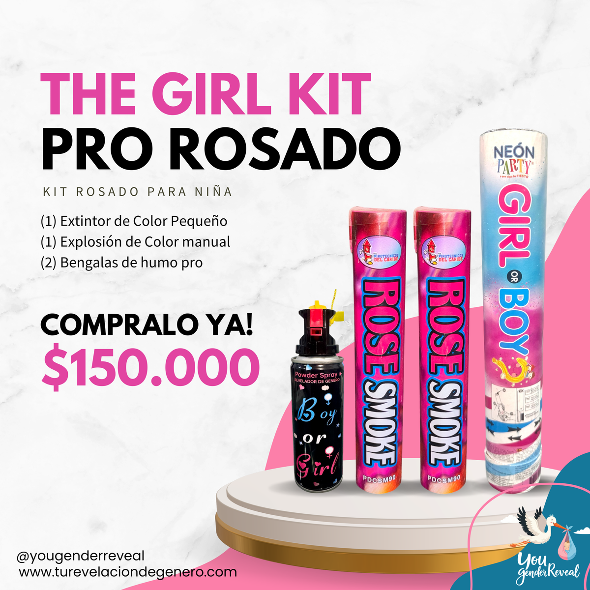 Paquete de Revelacion de Genero The Girl Kit Rosa